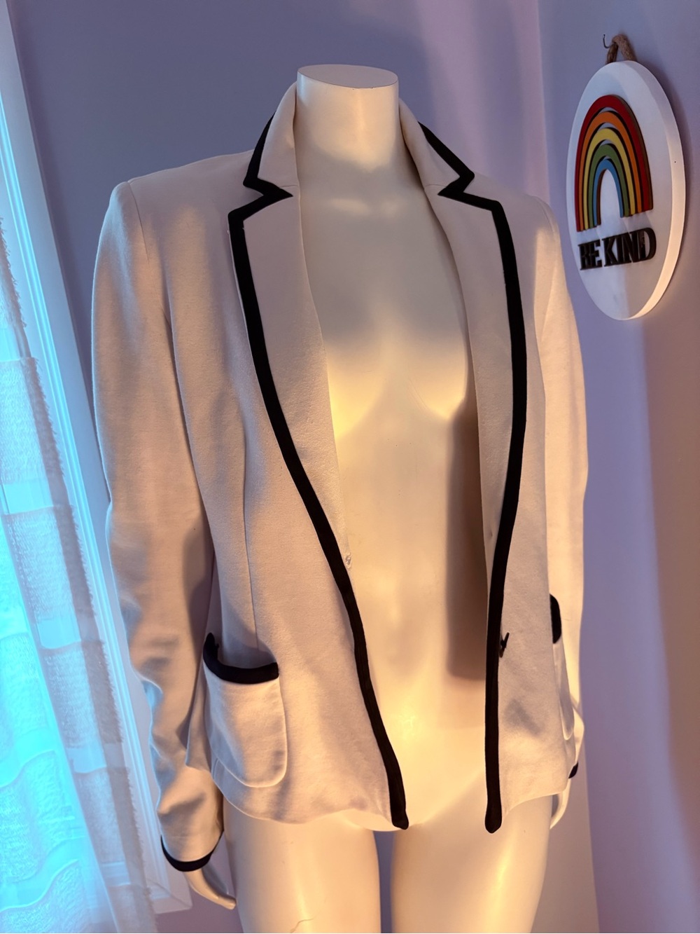 White Blazer with Black Piping